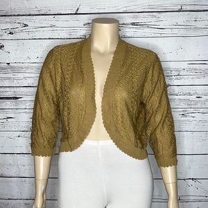 Notations Gold Cropped Sweater Shrug